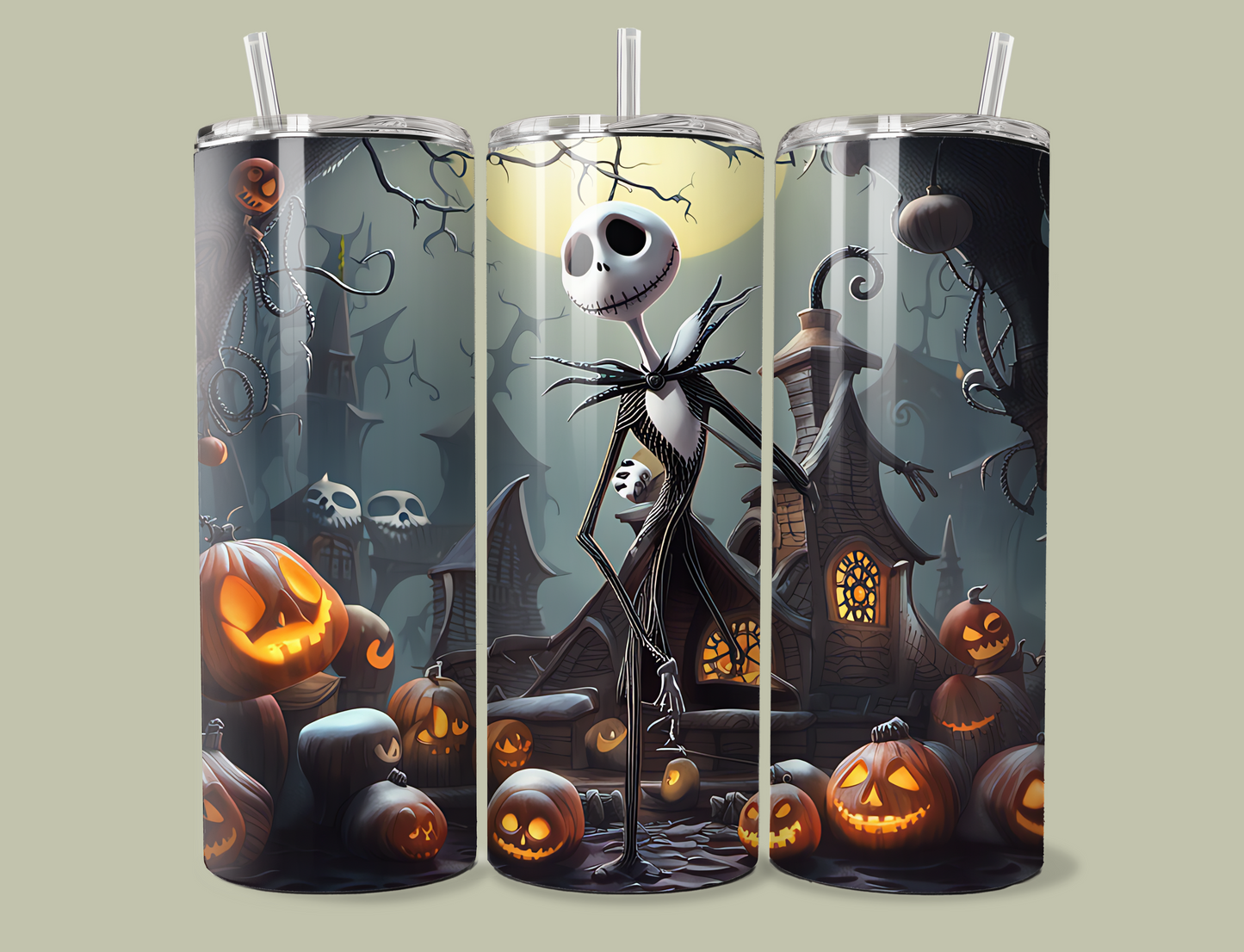 Vaso flaco de calabazas Jack Skeleton