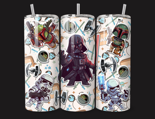 Vaso flaco de pegatinas de Star Wars