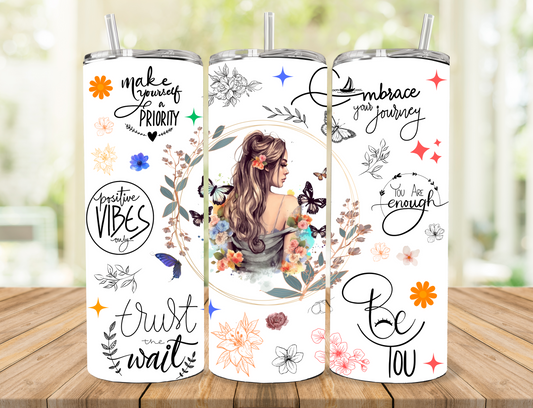 Good Vibes Skinny Tumbler