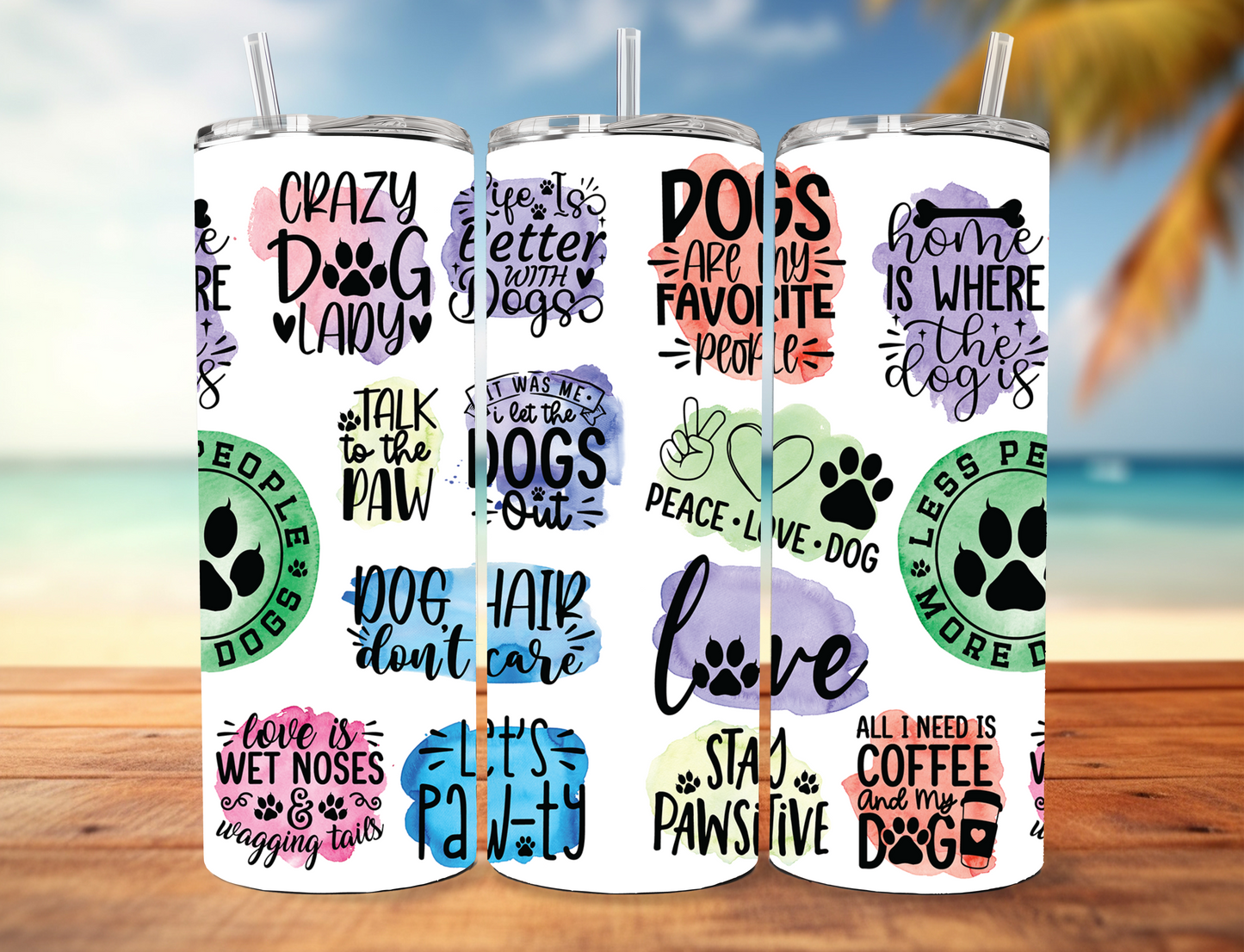 Crazy Dog Lady Skinny Tumbler